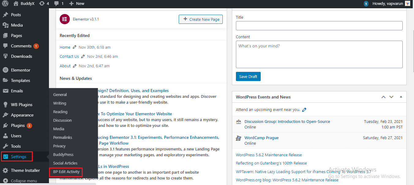 BuddyPress Edit Activity Plugin