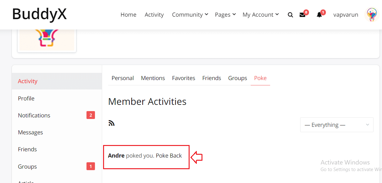buddypress poke plugin