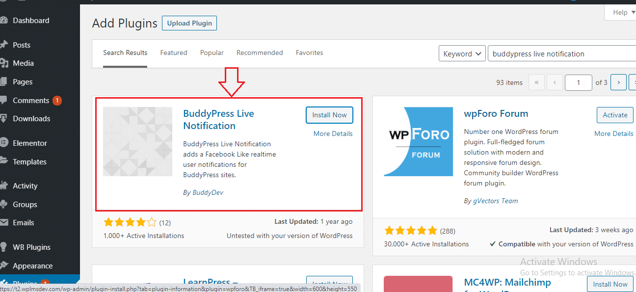 bp live notification