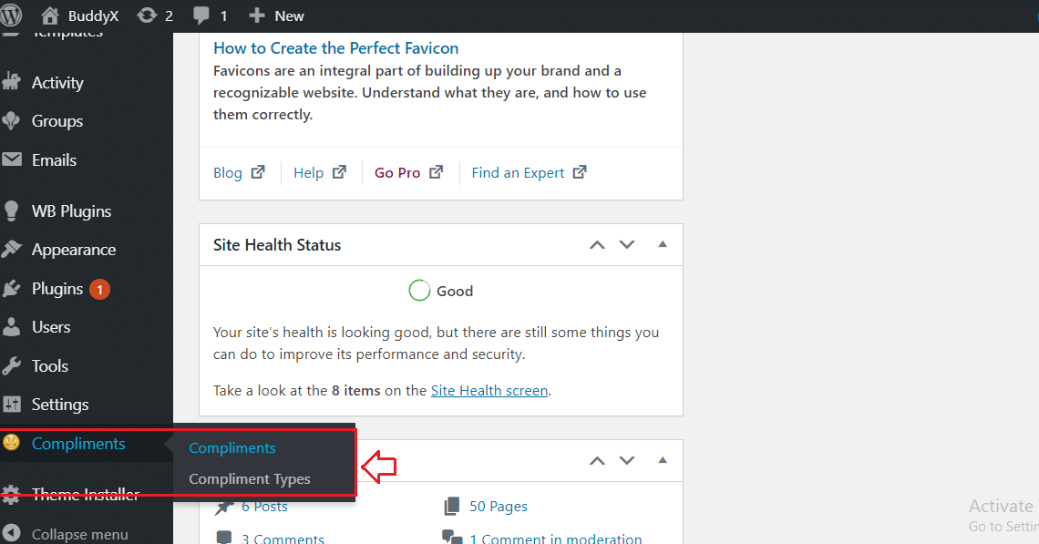 BuddyPress Compliments Settings