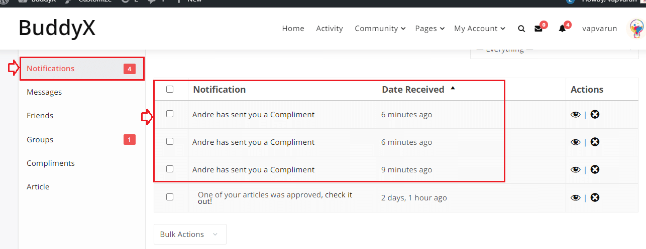 Compliments Notifications