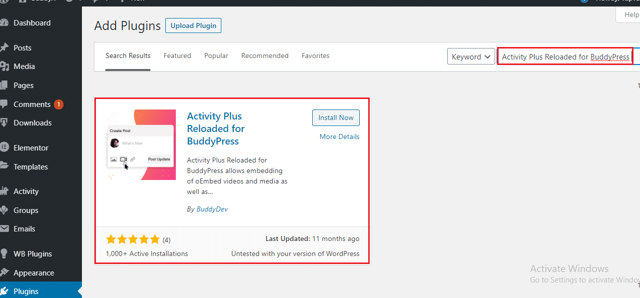 Activity Plus Reloaded for BuddyPress