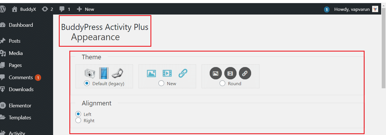bp activity plus plugin