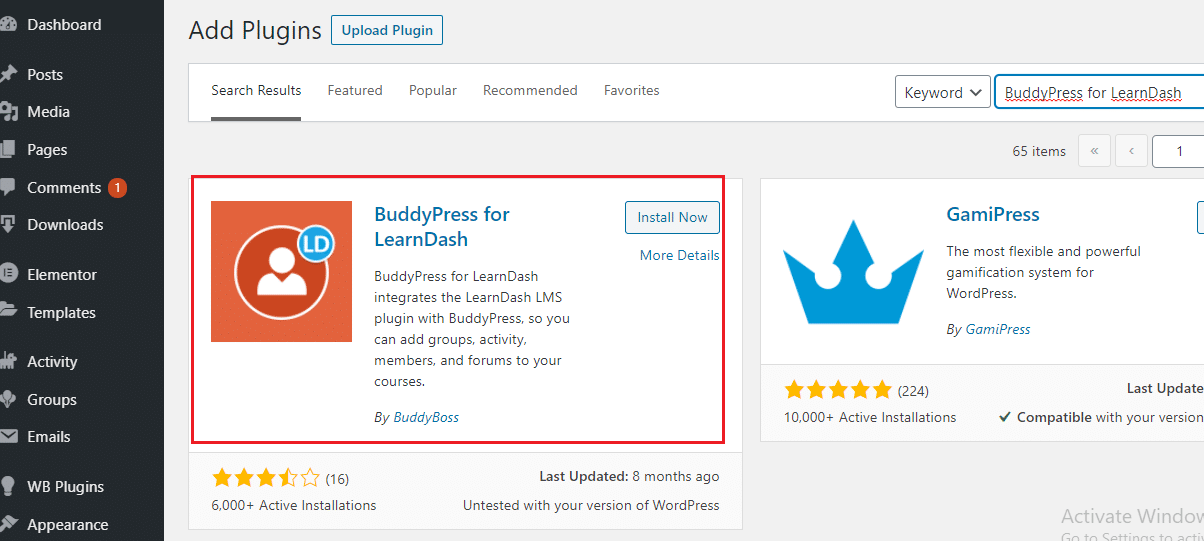 buddypress for learndash