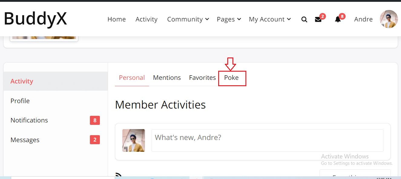 BP Front-End Poke Button