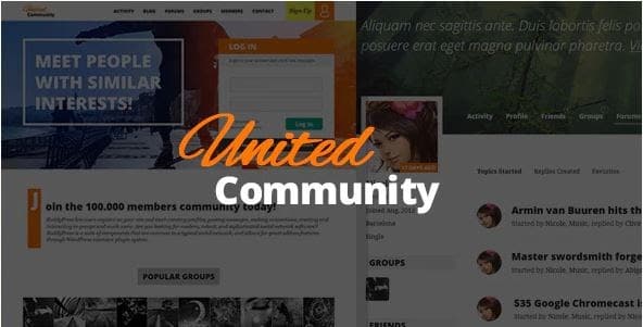 WordPress intranet theme United Community