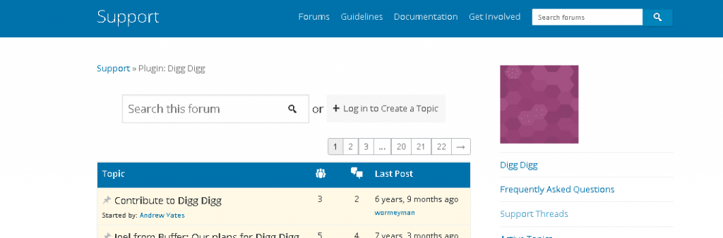 WordPress Social Network Plugins digg digg