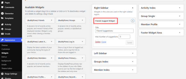 BuddyPress Friends Suggestions Widget Plugin