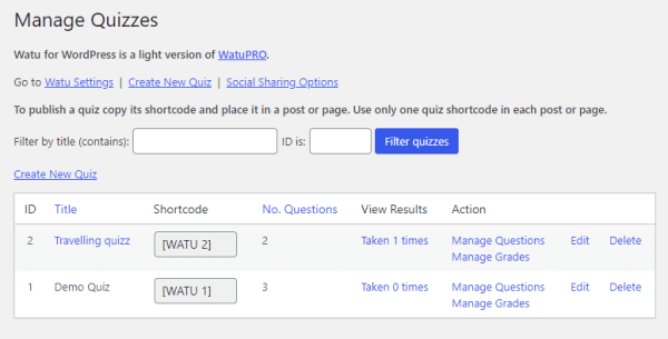 Quizzes for BuddyPress Plugin