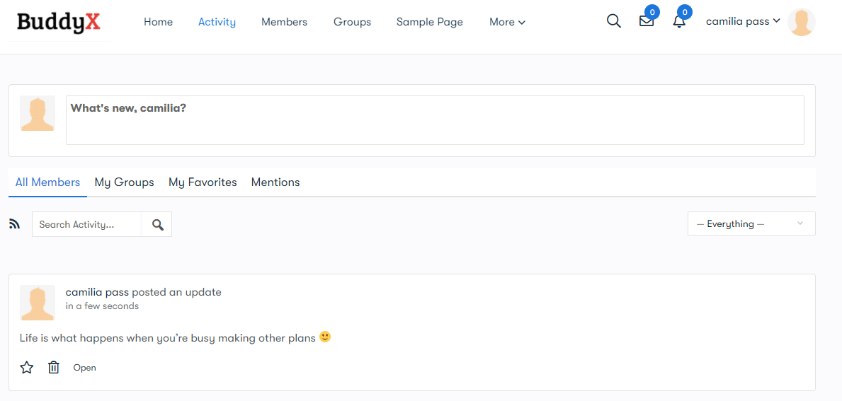 BuddyPress Lock and Unlock Activity