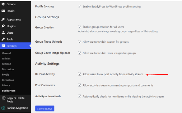 BuddyPress Re-post Activity Plugin