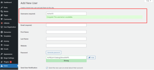 Username is available