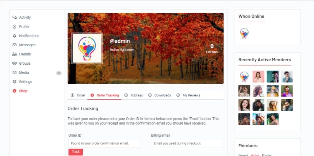 Orders Tracking Subtab