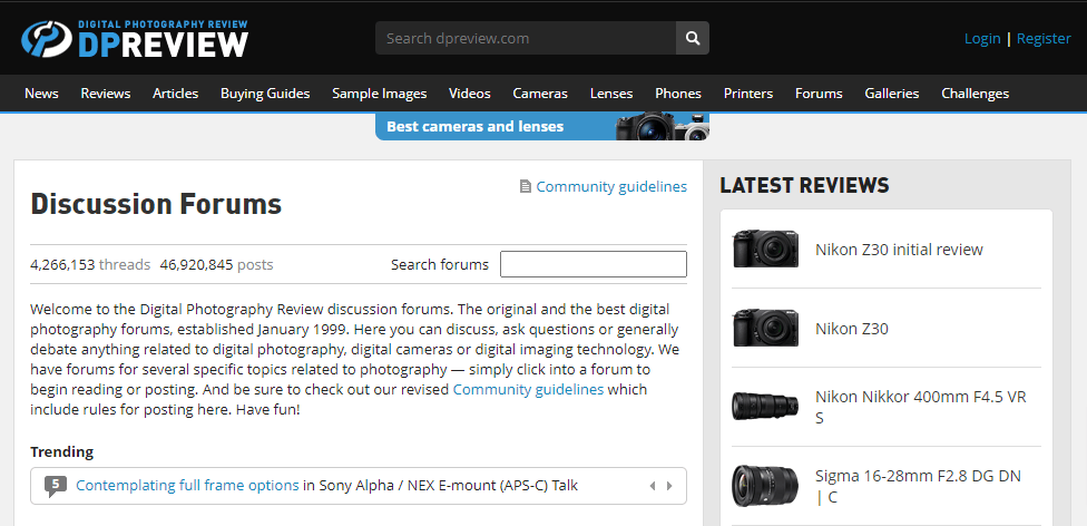DPReview- Photography Websites