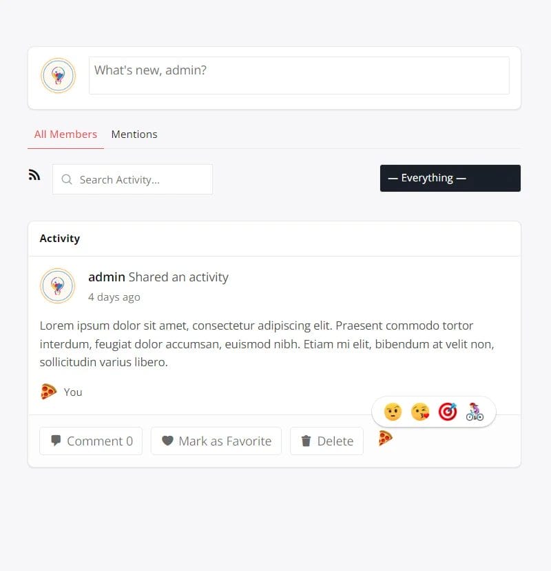BuddyPress reaction plugin