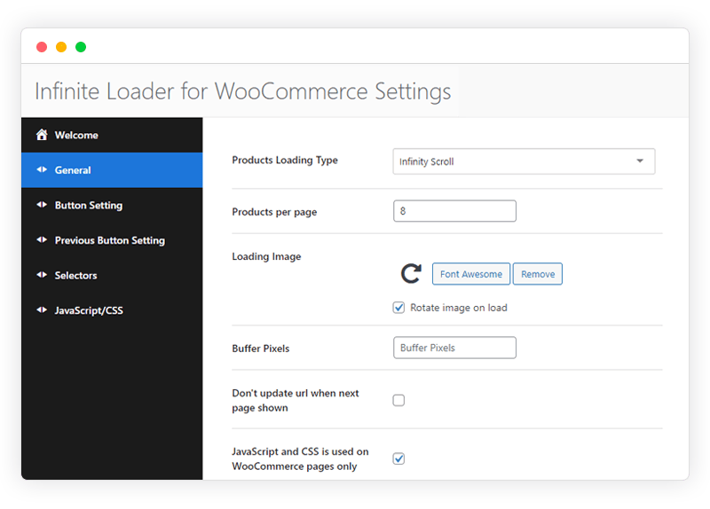 infinite loader plugin for WooCommerce plugin