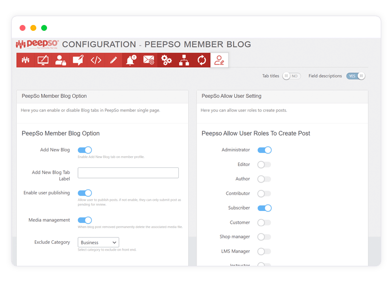 peepso member blog plugin