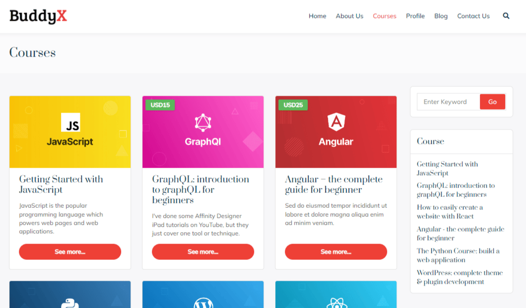 BuddyX theme screenshot