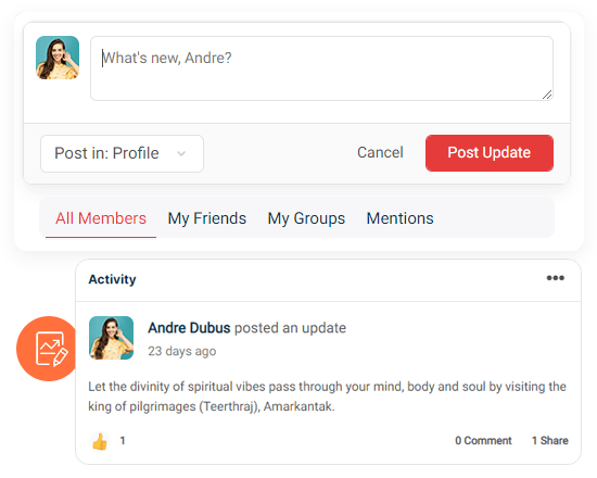 Activity Reactions &amp; Social Sharing