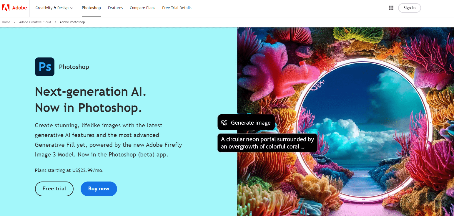 Adobe Photoshop with Adobe Sensei