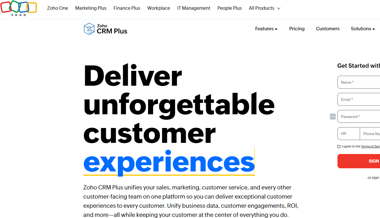 Zoho CRM Plus