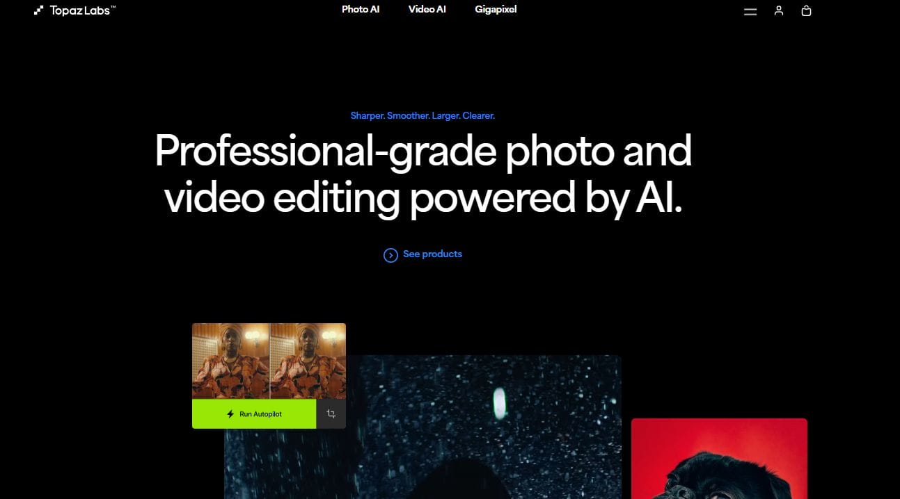 Topaz Labs AI Tools (Gigapixel AI, Sharpen AI, DeNoise AI)