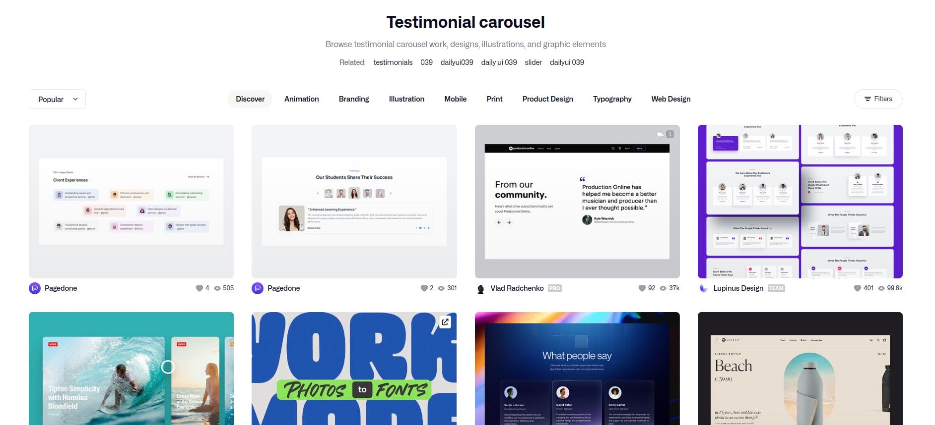 Clean and Minimalist Testimonial Carousel