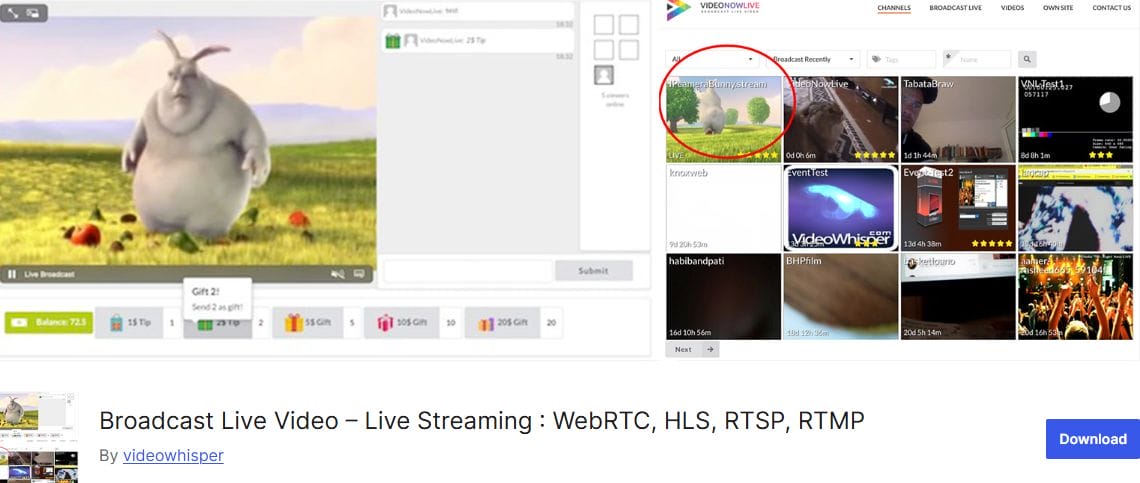 broadcast live video