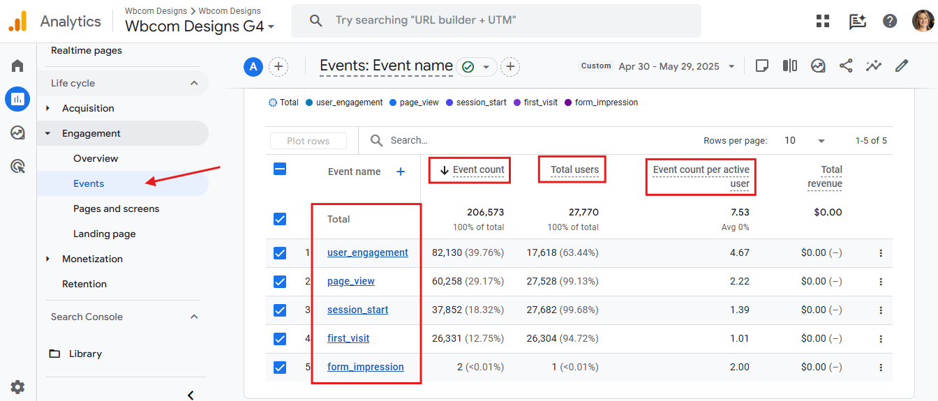 Events - Google Engagement