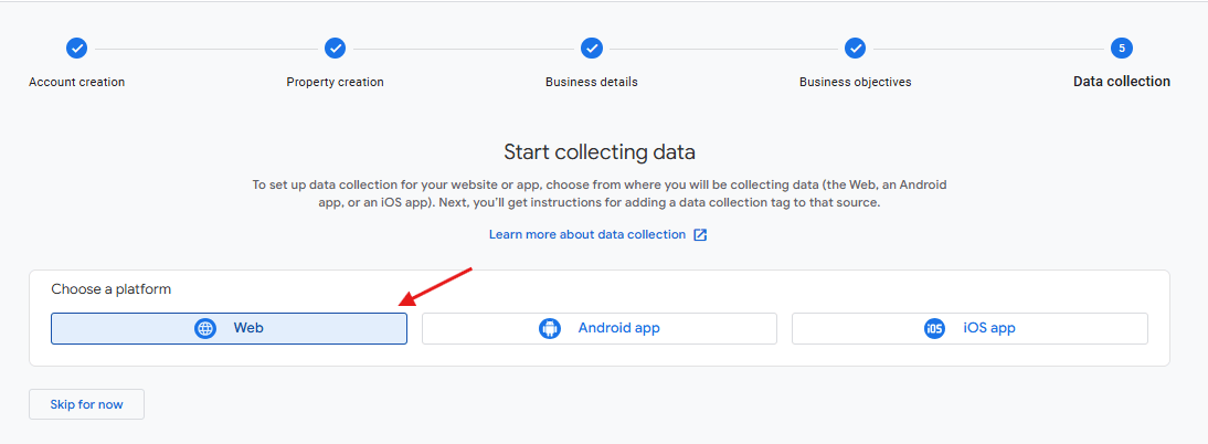 Start Collecting Data - Google Analytics