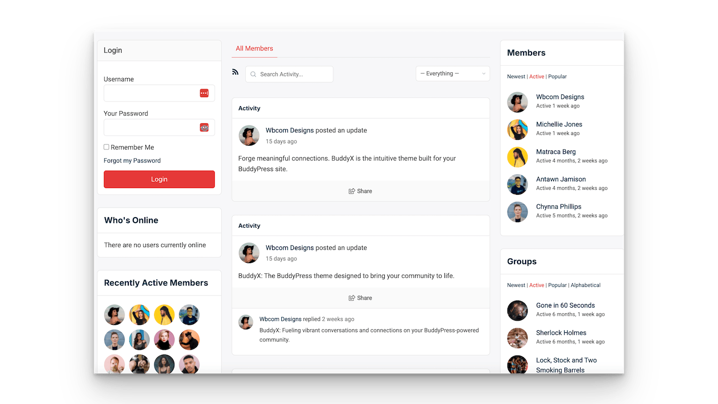 BuddyPress WordPress community plugin