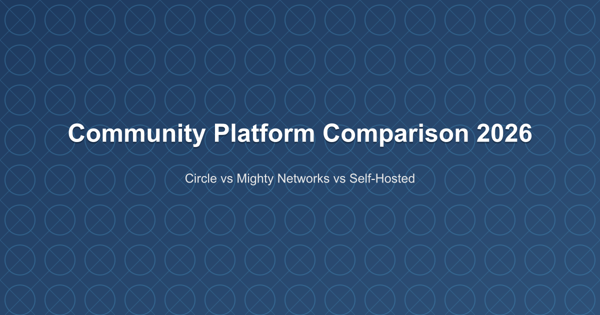 Community platform comparison 2026 - Circle vs Mighty Networks vs self-hosted WordPress