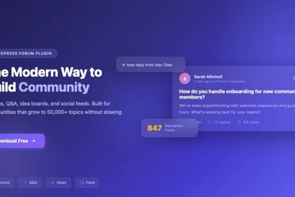 Jetonomy WordPress forum plugin hero banner