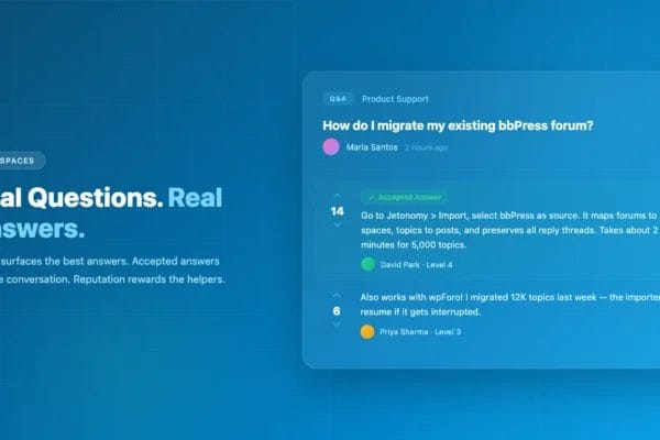 Jetonomy Q&A spaces with accepted answers