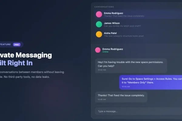 Jetonomy private messaging feature