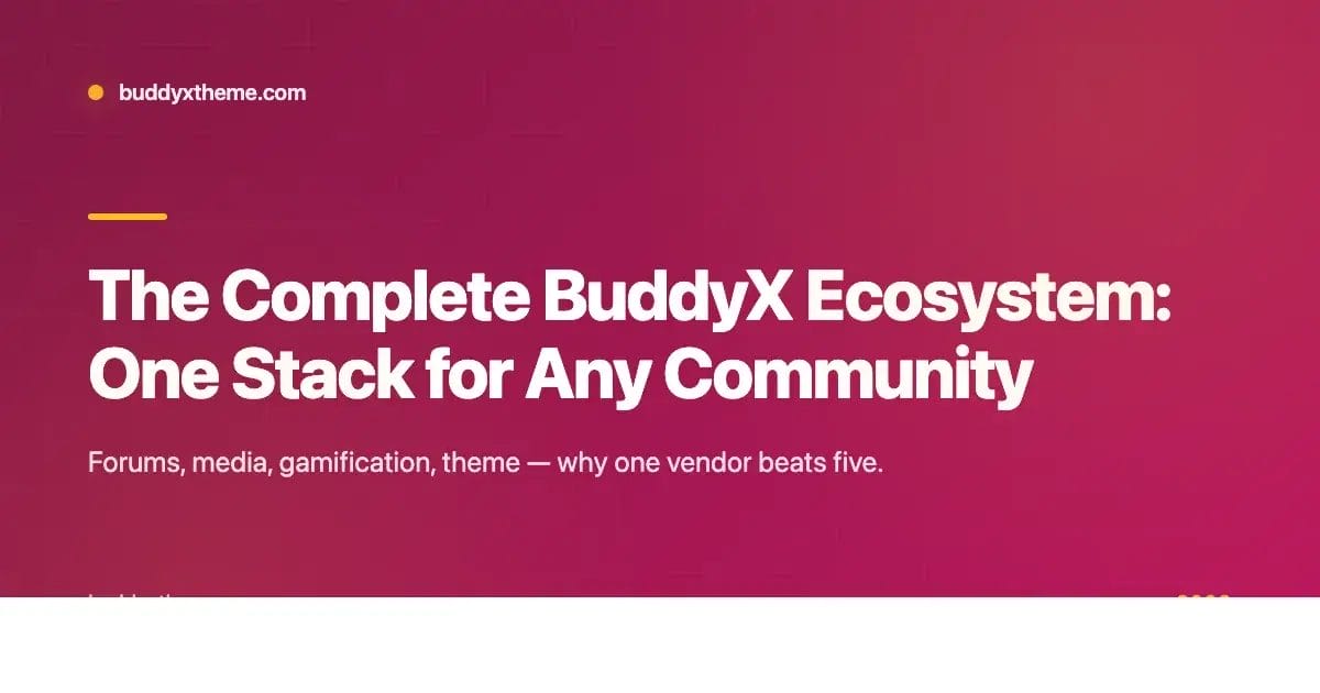 Banner for complete BuddyX ecosystem community stack
