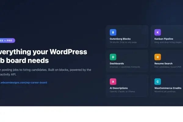 WP Career Board integrates natively with BuddyX Pro - job board, dashboards, resume search